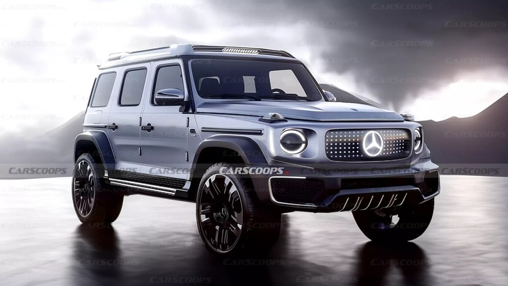 Dự đoán thiết kế phiên bản thu nhỏ thuần điện của Mercedes-Benz G-Class - Ảnh: Carscoops