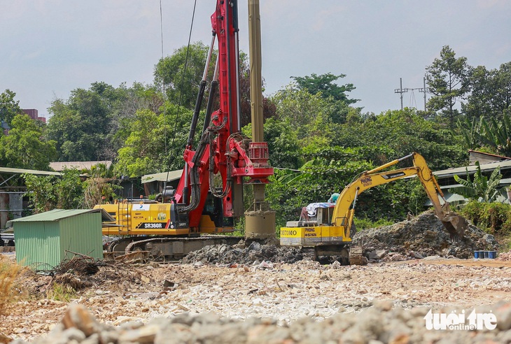 Theo chủ đầu tư, gói thầu XL5 vành đai 3 TP.HCM đang ở giai đoạn thi công - Ảnh: CHÂU TUẤN