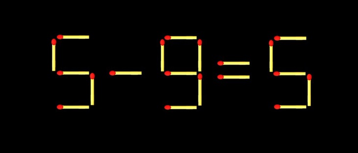 Thử tài IQ: Di chuyển một que diêm để 5-9=5 thành phép tính đúng- Ảnh 1. Thử tài IQ: Di chuyển một que diêm để 5-9=5 thành phép tính đúng- Ảnh 1.