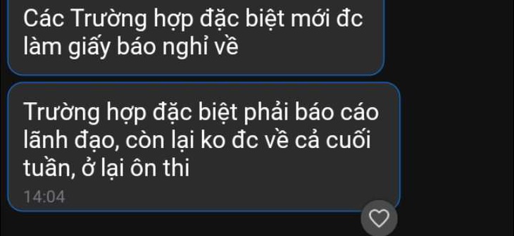 Thông báo của giáo viên phụ trách trong nhóm