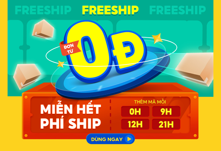 Ghi nhớ 4 khung giờ vàng 0h-9h-12h-21h để thu thập voucher freeship