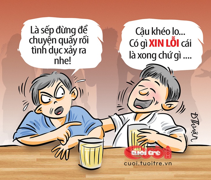 Xin lỗi là xong? - Tranh: Đức Thuận 