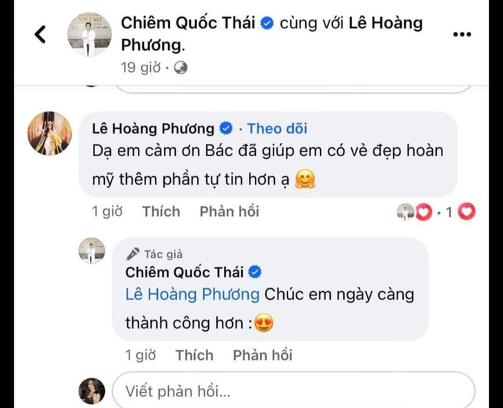 Nội dung bình luận trên Facebook Chiêm Quốc Thái được cho là có liên quan đến Miss Grand 2023 