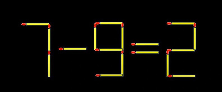 Thử tài IQ: Di chuyển một que diêm để 7-9=2 thành phép tính đúng- Ảnh 1.