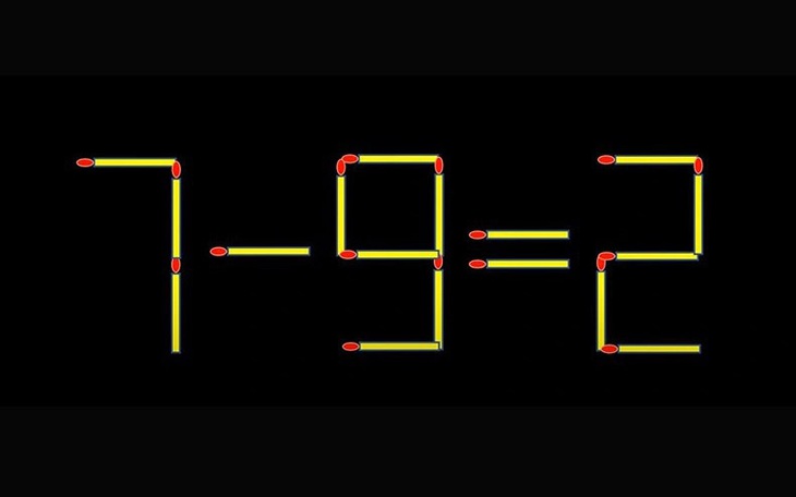 Thử tài IQ: Di chuyển một que diêm để 7-9=2 thành phép tính đúng