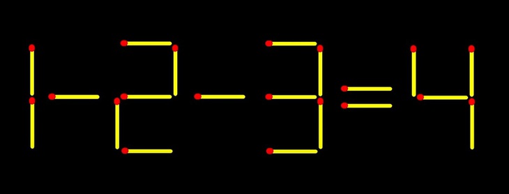 Thử tài IQ: Di chuyển một que diêm để 1-2-3=4 thành phép tính đúng- Ảnh 1.