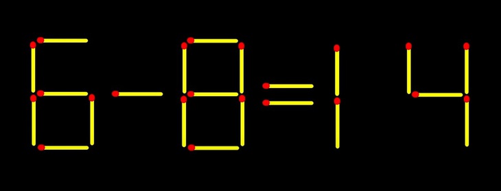 Thử tài IQ: Di chuyển một que diêm để 6-8=14 thành phép tính đúng- Ảnh 1.