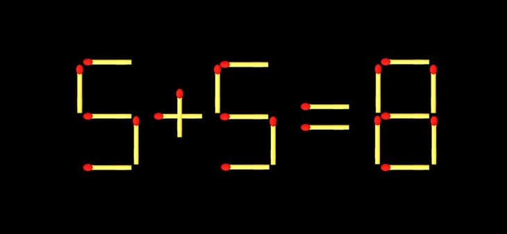 Thử tài IQ: Di chuyển một que diêm để 5+5=8 thành phép tính đúng- Ảnh 1.