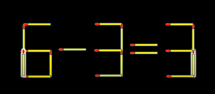 Thử tài IQ: Di chuyển hai que diêm để 0-3=4 thành phép tính đúng- Ảnh 6.