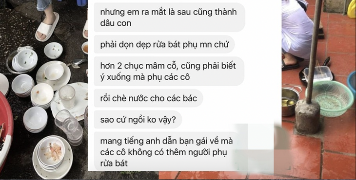 Đoạn trao đổi về chuyện về nhà bạn trai không rửa bát khiến dân mạng bàn luận sôi nổi - Ảnh chụp màn hình