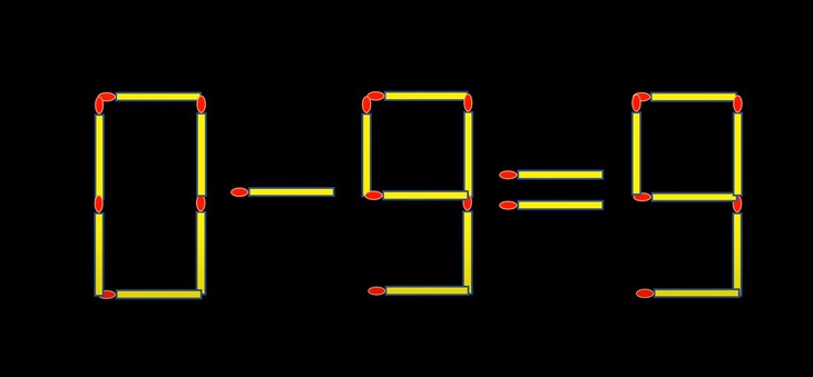 Thử tài IQ: Di chuyển một que diêm để 0-9=9 thành phép tính đúng- Ảnh 1.