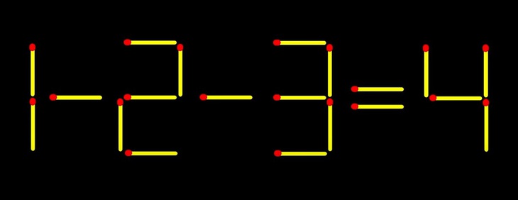 Thử tài IQ: Di chuyển một que diêm để 1-2-3=4 thành phép tính đúng- Ảnh 1.