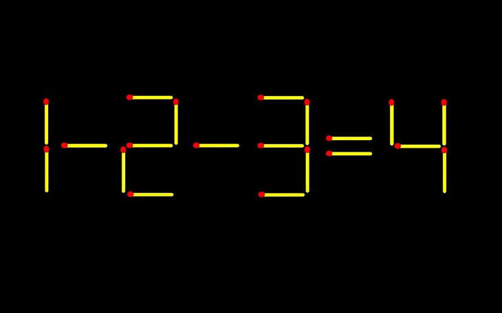 Thử tài IQ: Di chuyển một que diêm để 1-2-3=4 thành phép tính đúng