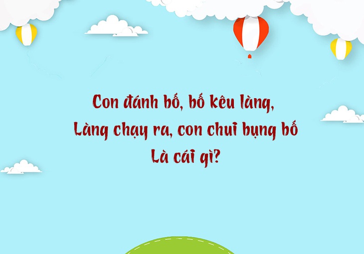 Cái gì 'con đánh bố, bố kêu làng, làng chạy ra, con chui bụng bố'?- Ảnh 1. Cái gì 'con đánh bố, bố kêu làng, làng chạy ra, con chui bụng bố'?- Ảnh 1.