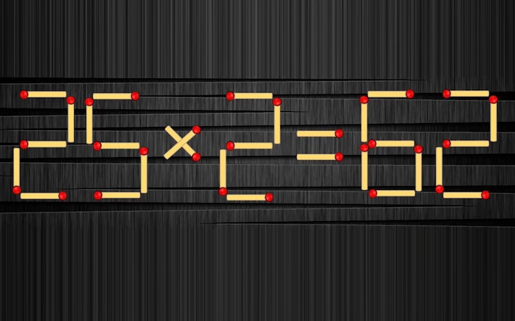 Thử tài IQ: Di chuyển một que diêm để 25x2=62 thành phép tính đúng