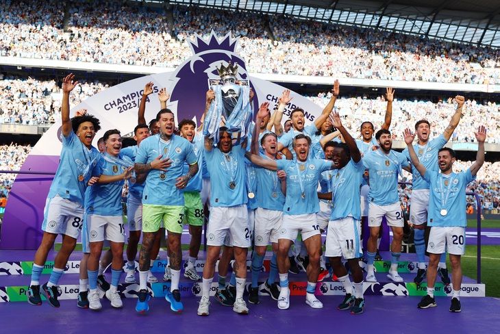 Man City vô địch Premier League 2023-2024 - Ảnh: REUTERS