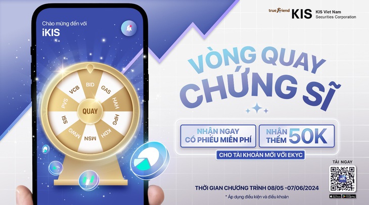 Cơ hội trúng thưởng cổ phiếu và nhận 50,000 VND khi mở tài khoản tại KIS