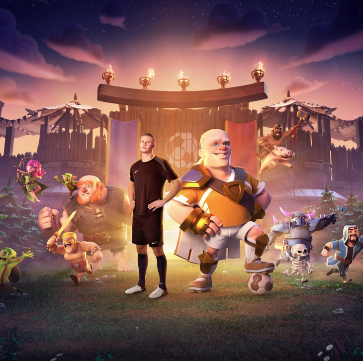 Erling Haaland là người thật đầu tiên xuất hiện trong game Clash of Clans