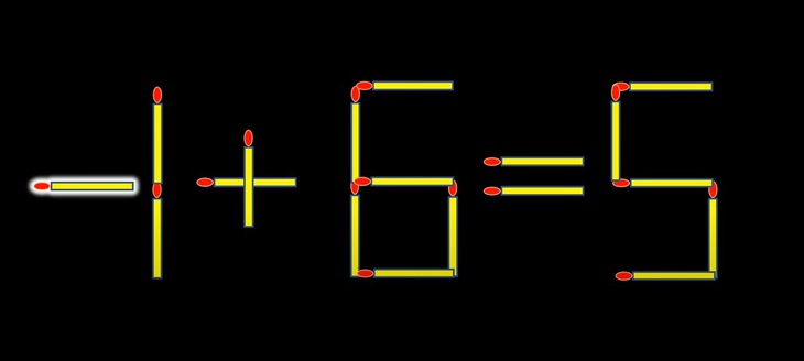 Thử tài IQ: Di chuyển một que diêm để 1+6=6 thành phép tính đúng- Ảnh 2.