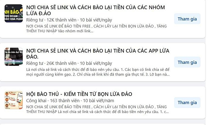 Không quá khó để có thể tìm thấy cả trăm hội nhóm cảnh báo, chia sẻ cách 