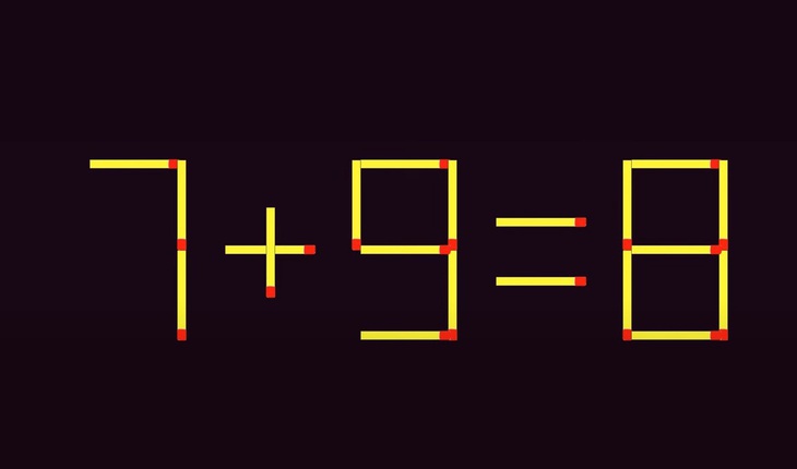 Thử tài IQ: Di chuyển hai que diêm để 7+9=8 thành phép tính đúng- Ảnh 1.