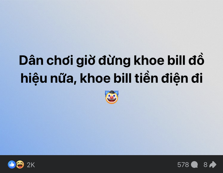 Đồ hiệu ư? Chẳng là cái gì so với bill tiền điện đang 