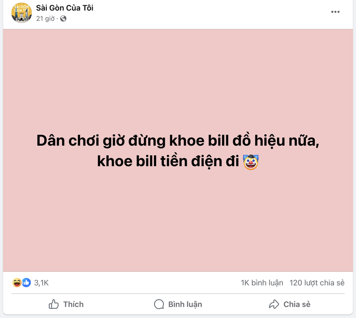 Cư dân mạng than trời vì tiền điện tăng "sốc" như vàng, choáng váng khi nhận bill tiền điện - Ảnh chụp màn hình