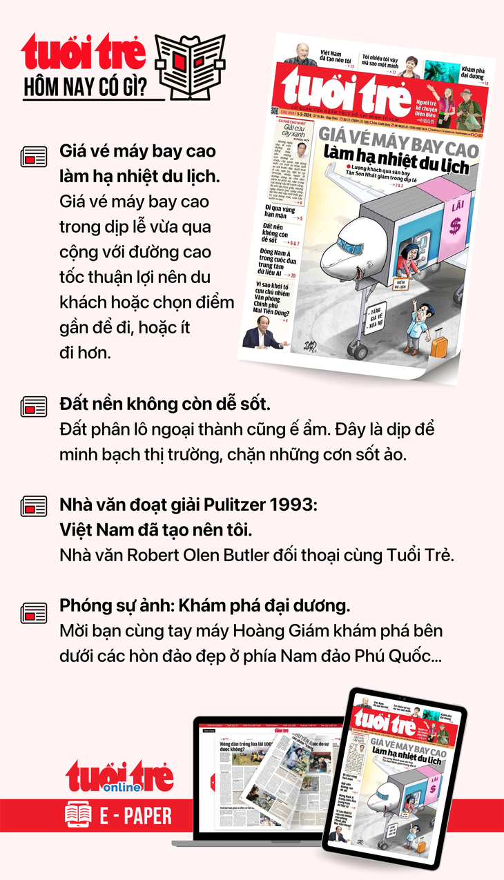 Tin tức chính trên Tuổi Trẻ nhật báo hôm nay 5-5. Để đọc Tuổi Trẻ báo in phiên bản E-paper, mời bạn đăng ký Tuổi Trẻ Sao TẠI ĐÂY