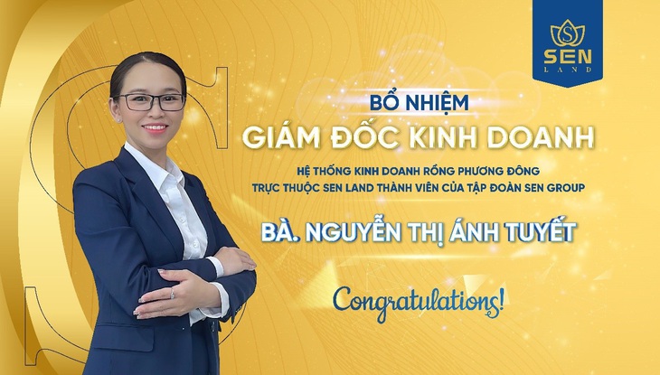 Bà Nguyễn Thị Ánh Tuyết - giám đốc kinh doanh hệ thống Rồng Phương Đông Bà Nguyễn Thị Ánh Tuyết - giám đốc kinh doanh hệ thống Rồng Phương Đông