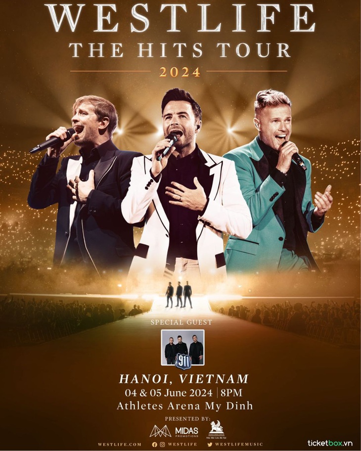 Westlife hẹn gặp khán giả Hà Nội vào tháng 6.