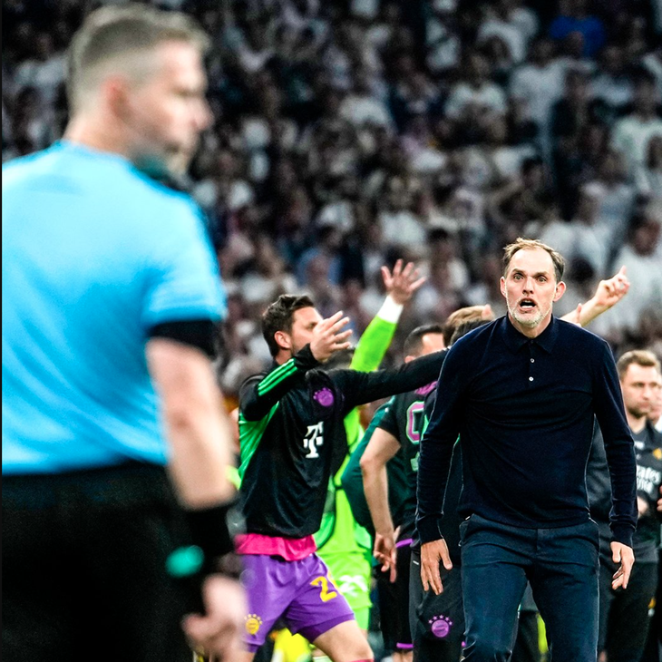 Thomas Tuchel của Bayern Munich phản ứng tình huống bắt việt vị của trọng tài: 'Đó là một thảm họa và vi phạm rõ ràng các quy tắc'