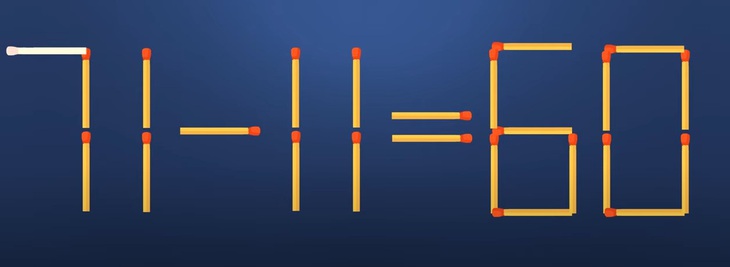Thử tài IQ: Di chuyển một que diêm để 11+11=60 thành phép tính đúng- Ảnh 2.