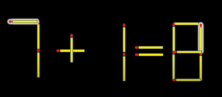 Thử tài IQ: Di chuyển hai que diêm để 1+4=6 thành phép tính đúng- Ảnh 2.