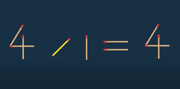 Thử tài IQ: Di chuyển một que diêm để 4-1=4 thành phép tính đúng- Ảnh 2.