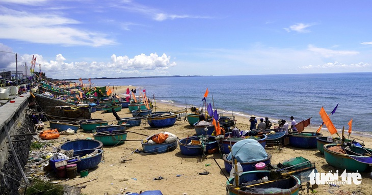 Một góc làng chài nổi tiếng ở thị trấn Phước Hải, huyện Đất Đỏ (sau này là huyện Long Đất), tỉnh Bà Rịa - Vũng Tàu - Ảnh: Đ.H.