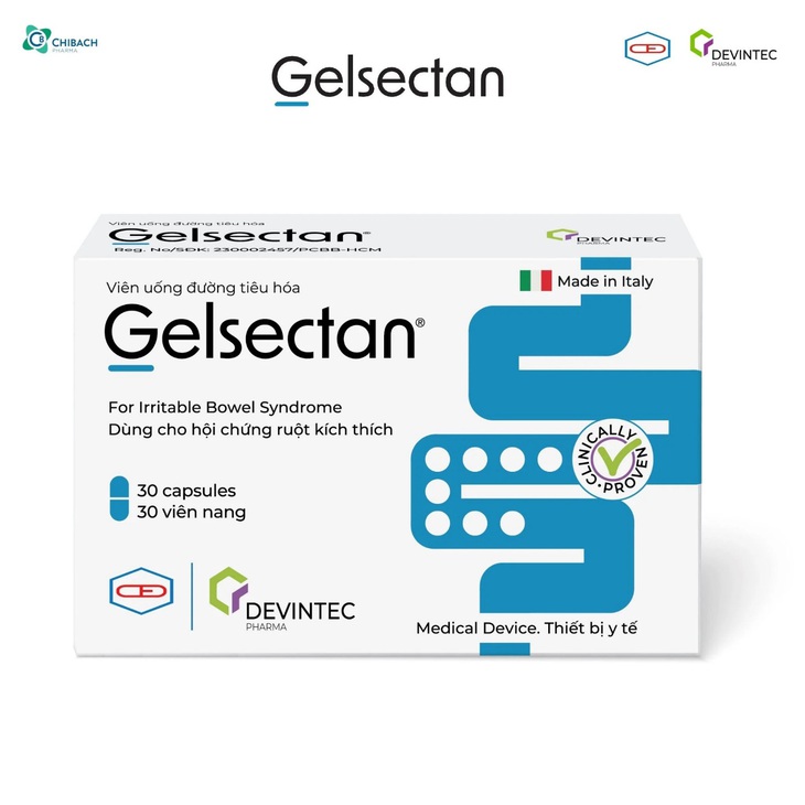 Gelsectan - được chứng minh lâm sàng giúp giảm và giúp phòng ngừa triệu chứng hội chứng ruột kích thích (IBS)