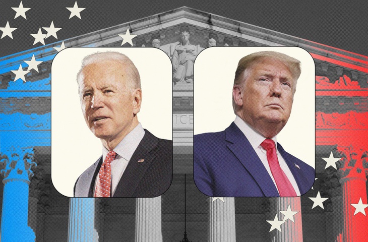 Ông Biden (trái) và ông Trump sắp bước vào phiên tranh luận tổng thống đầu tiên tối 27-6 - Ảnh: GETTY IMAGES