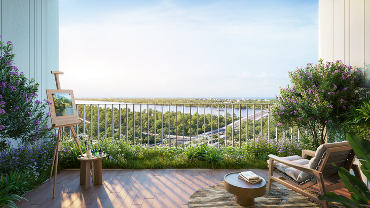 Ban công một phòng khách tại Seaview Residences