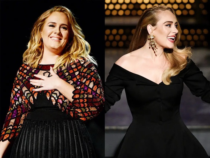 Adele trước và sau khi giảm cân - Ảnh: VOGUE