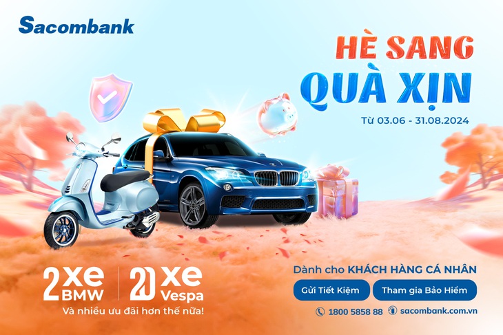 Nửa cuối năm đầu tư vào đâu?- Ảnh 2. Hai xe ô tô BMW và nhiều giải thưởng hấp dẫn khác đang chờ những chủ nhân may mắn nhất - Ảnh: Sacombank