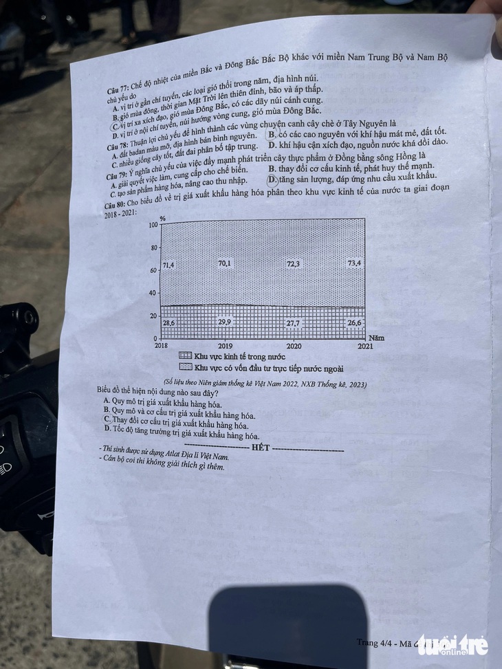 Đề thi môn địa lý tốt nghiệp THPT 2024- Ảnh 5.