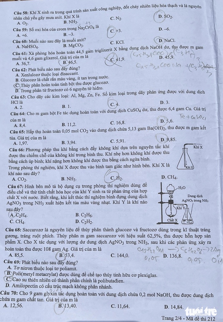 Đề thi môn hóa học tốt nghiệp THPT 2024- Ảnh 2.