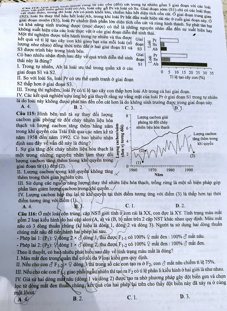 Đề thi môn sinh học tốt nghiệp THPT 2024- Ảnh 4.