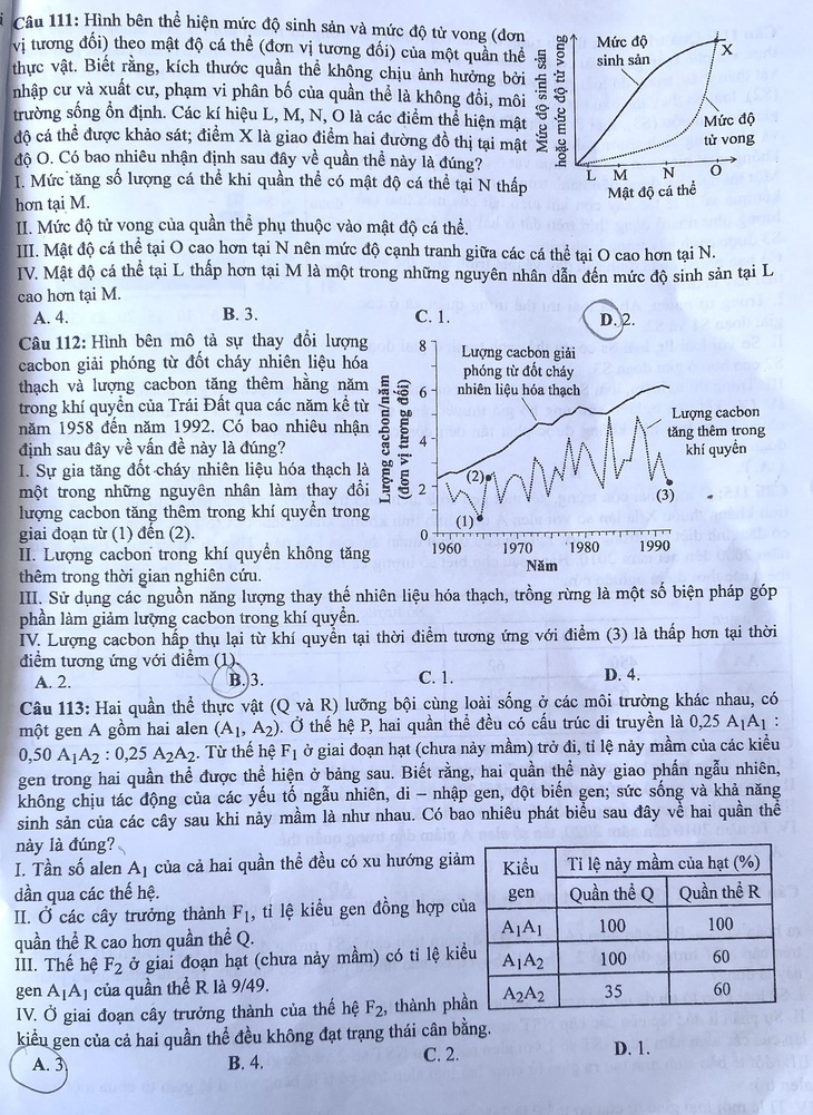AI giải đề thi môn sinh học THPT 2024, mời bạn đọc tham khảo- Ảnh 3.