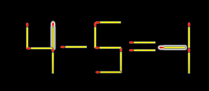 Thử tài IQ: Di chuyển hai que diêm để 5-5=1 thành phép tính đúng- Ảnh 2.