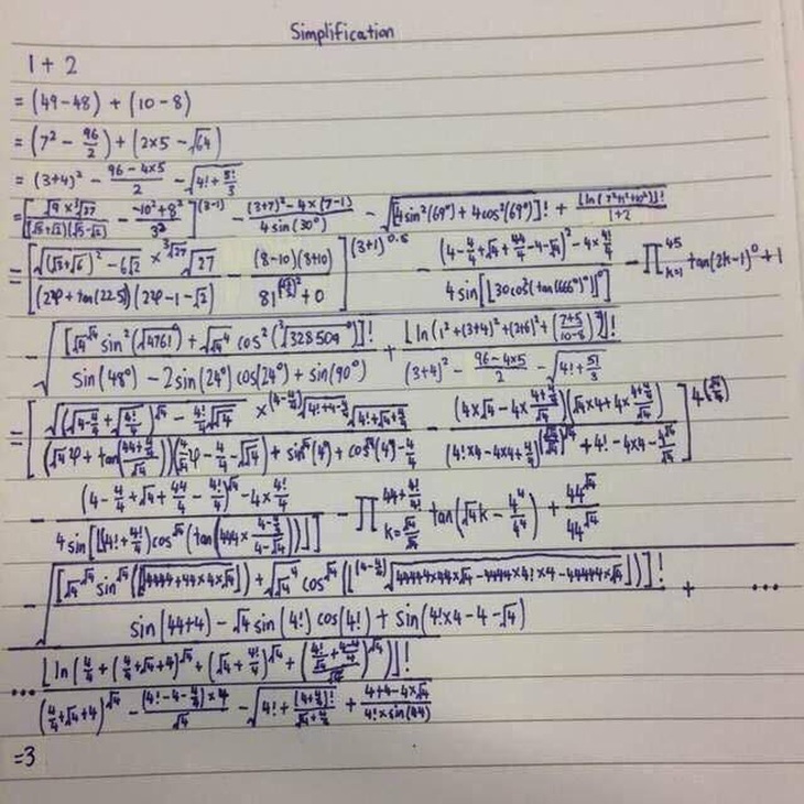 Ảnh vui 6-6: Cách làm phức tạp phép toán '1+2=3'- Ảnh 1. Khi một người overthinking theo kiểu logic...
