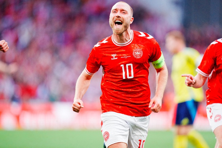 Eriksen vẫn là trụ cột của tuyển Đan Mạch ở Euro 2024 - Ảnh: REUTERS