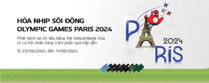 Chủ thẻ Vietcombank Visa có cơ hội đến Pháp xem Olympic Paris 2024 - Ảnh: VCB