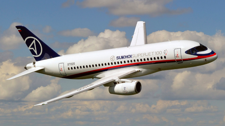 Máy bay Sukhoi Superjet 100 - Ảnh chụp màn hình The Moscow Times