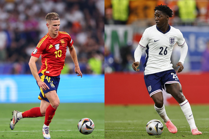 Dani Olmo (trái) và Kobbie Mainoo đều xuất phát ở Euro 2024 trên ghế dự bị nhưng dần trở thành những trụ cột quan trọng - Ảnh: GETTY